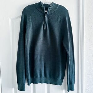 SONOMA Quarter-Zip Teal Pull Over Sweater Size Small